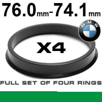 Wheel hub centring ring 76.0mm ->74.1mm