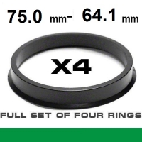 Центрирующее кольцо для алюминиевых дисков d-75.0mm ->64.1mm