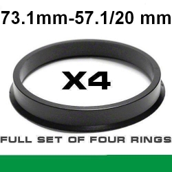 Центрирующее кольцо для алюминиевых дисков  73.1mm ->57.1/20mm ― AUTOERA.LV