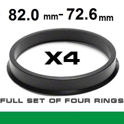 Wheel hub centring ring 82.0mm ->72.6mm ― AUTOERA.LV
