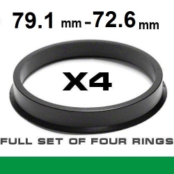 Wheel hub centring ring 79.1mm ->72.6mm ― AUTOERA.LV