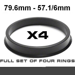 Центрирующее кольцо для алюминиевых дисков 79.6mm ->57.1/6mm ― AUTOERA.LV