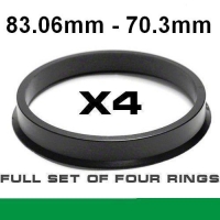 Центрирующее кольцо для алюминиевых дисков  83.06мм -> 70.3мм