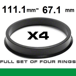 Центрирующее кольцо для алюминиевых дисков 111.1mm ->67.1mm ― AUTOERA.LV