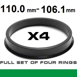 Центрирующее кольцо для алюминиевых дисков 110.0мм ->106.1мм ― AUTOERA.LV