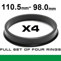Wheel hub centring ring 110.5mm -> 98.0mm
