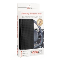 Perforated Stitching steering wheel cover black 38-39 cm