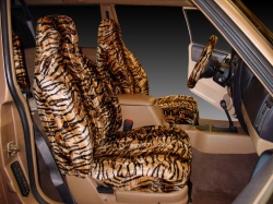 Universal seat cover set, fur, tiger color ― AUTOERA.LV
