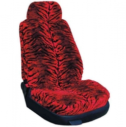 Universal seat cover set, red/black fur ― AUTOERA.LV