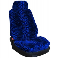 Universal seat cover set, fur, dark blue tiger 