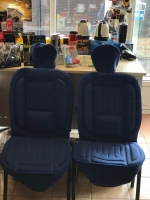 2x Front Car seat Cushions, blue