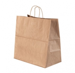 Kraft Papīra maiss ar vītiem rokturiem 34x38x20cm gaiši brūns / TIKAI VAIRUMTIRDZNIECĪBA !! 0.05 centi + PVN/gab ― AUTOERA.LV