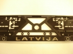 Рельефный держатель номерного знака  -  Latvija /хром ― AUTOERA.LV