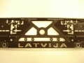 Рельефный держатель номерного знака  -  Latvija /хром
