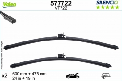 Bezkarkāsas logu tīrītāja slotiņu komplekts -  VALEO, 600mm + 475mm ― AUTOERA.LV