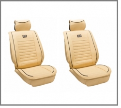 2x Piekšējie ādas imitācijas sēdekļu pārvalki, bēsie ― AUTOERA.LV