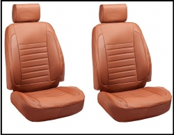 2x Leather imitation front seat covers, brown ― AUTOERA.LV