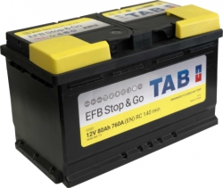 EFB car battery - TAB (START & GO ), 80AH, 760A, 12V ― AUTOERA.LV