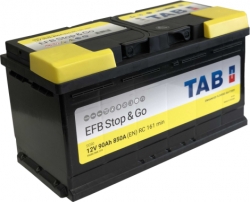 EFB car battery - TAB (START & GO), 90Ah, 850A, 12V ― AUTOERA.LV