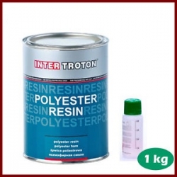 Polyester pitch , 1kg+50ml. - INTER TROTON POLYESTER REISIN ― AUTOERA.LV