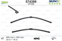 Wiper blade set by VALEO SILENCIO for BMW 3-serie E92/E93 (2006-2009), 60cm+40cm