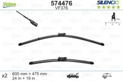 Bezkarkāsa logu slotiņu kompl. VALEO SILENCIO priekš VW Golf VI (2011-)/ Passat (2011-)/Jetta (2011-) / CC (2011-) , 60+48cm  ― AUTOERA.LV