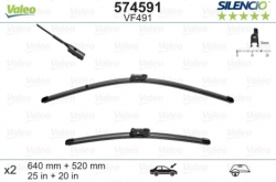 Bezkarkāsas stikla tīrītāju kompl. VALEO SILENCIO - Audi A6 C7 (2011-2019)/VW Tiguan (2016-), 65+53cm  ― AUTOERA.LV