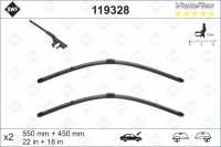 Front wiperblade set by OXIMO for Opel Astra H (2004-2009)/Mercedes GLK (2008-2015), 55cm+45cm