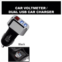 Дигитальный авто вольтметр +  2гнезда  USB  (2.1A & 1.0A), 12В / 24В