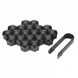Wheel Locking Bolt Cover & Lug Nut Center Caps, 20pcs., Black, 19mm ― AUTOERA.LV