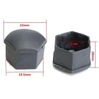 Wheel Locking Bolt Cover & Lug Nut Center Caps, 20pcs., Dark Grey, 17mm