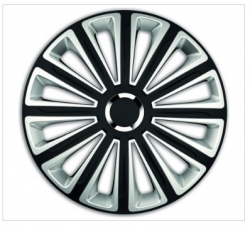 Dekoratīvo disku uzliku komplekts  - TREND BLACK-SILVER, 16"  ― AUTOERA.LV