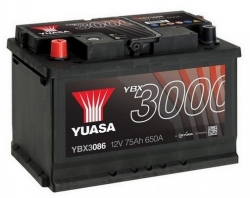 Auto akumulators  - YUASA 75Ah, 650A, 12V (+/-) ― AUTOERA.LV