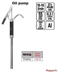 Hand type oil pump for 208L barrels, grey color  ― AUTOERA.LV