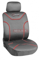 Poliester car seat cover "Classic", silver/red ― AUTOERA.LV