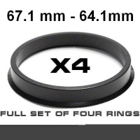 Центрирующее кольцо для алюминиевых дисков 67.1мм ->64.1мм