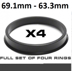 Centrējošs gredzens alumīnija diskiem 69.1mm ->63.3mm  ― AUTOERA.LV