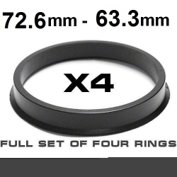 Центрирующее кольцо для алюминиевых дисков 72.6mm ->63.3mm ― AUTOERA.LV