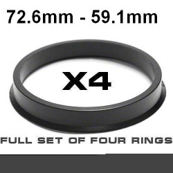 Центрирующее кольцо для алюминиевых дисков 72.6mm ->59.1мм ― AUTOERA.LV