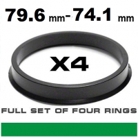Centrējošs gredzens alumīnija diskie 79.6mm->74.1mm